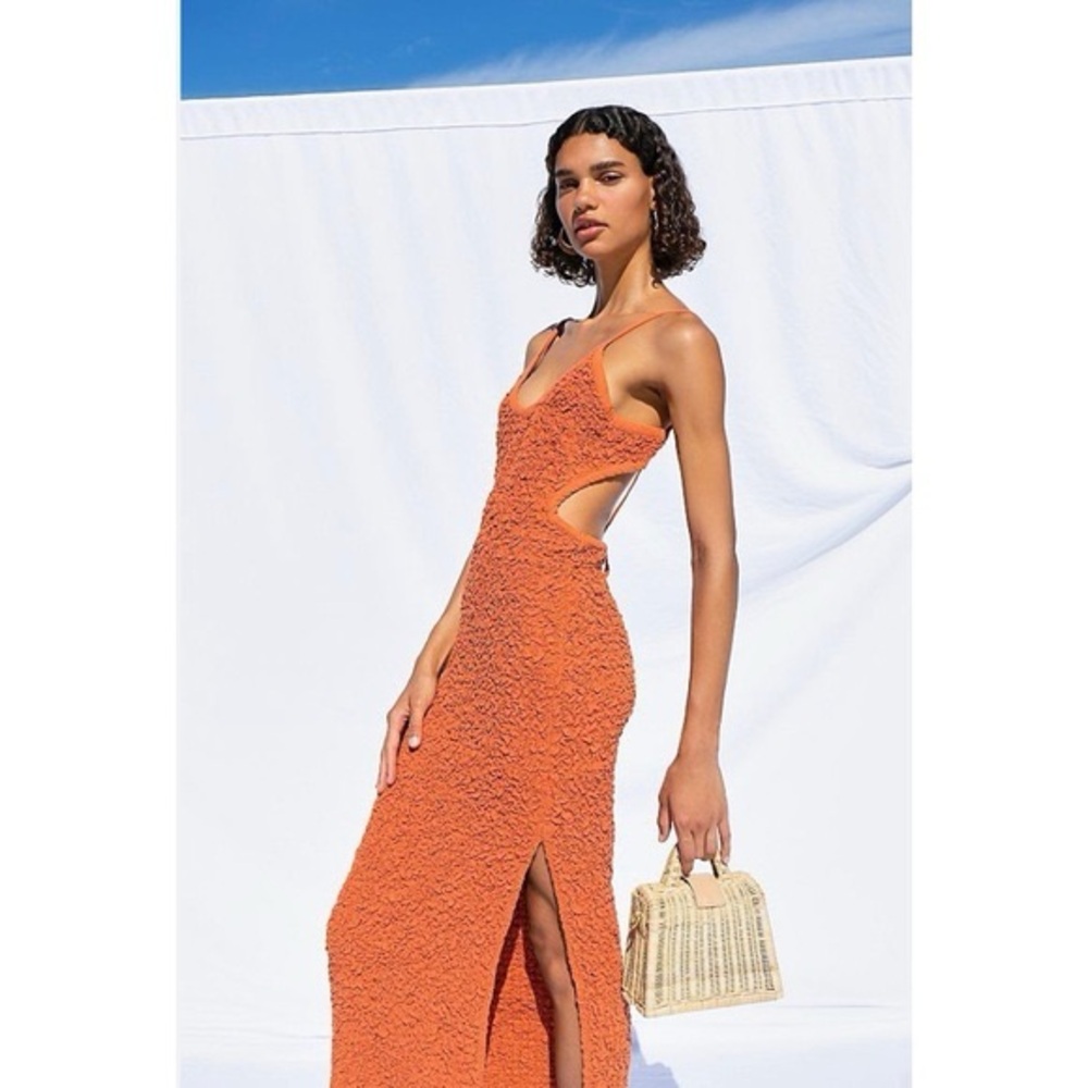 Free People burnt orange Za Za Midi Dress
